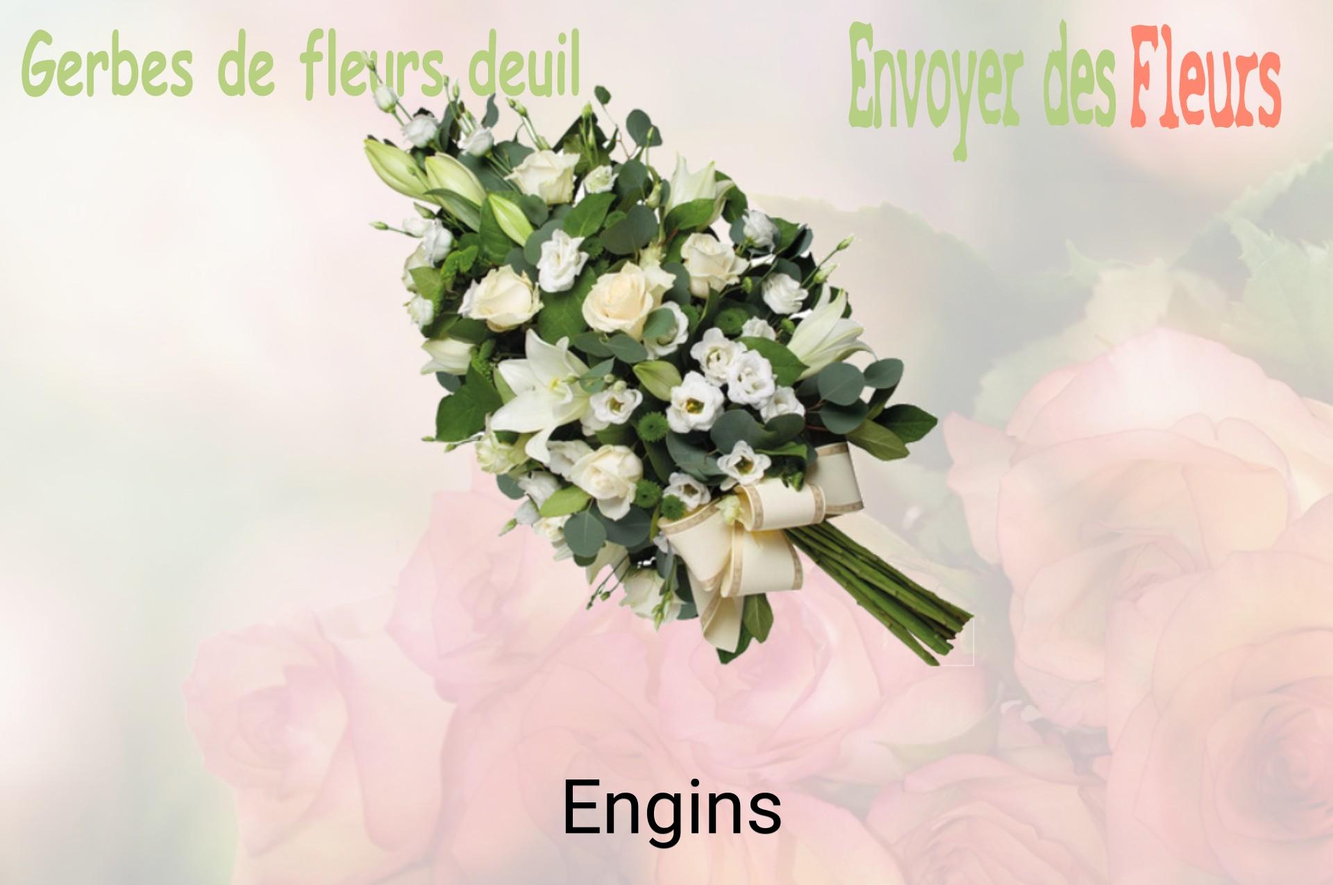 Gerbe de fleurs de deuil livrée à Engins